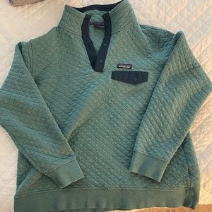 Patagonia Organic Cotton, Quilted Snap T Pullover, XL, Kelly Green